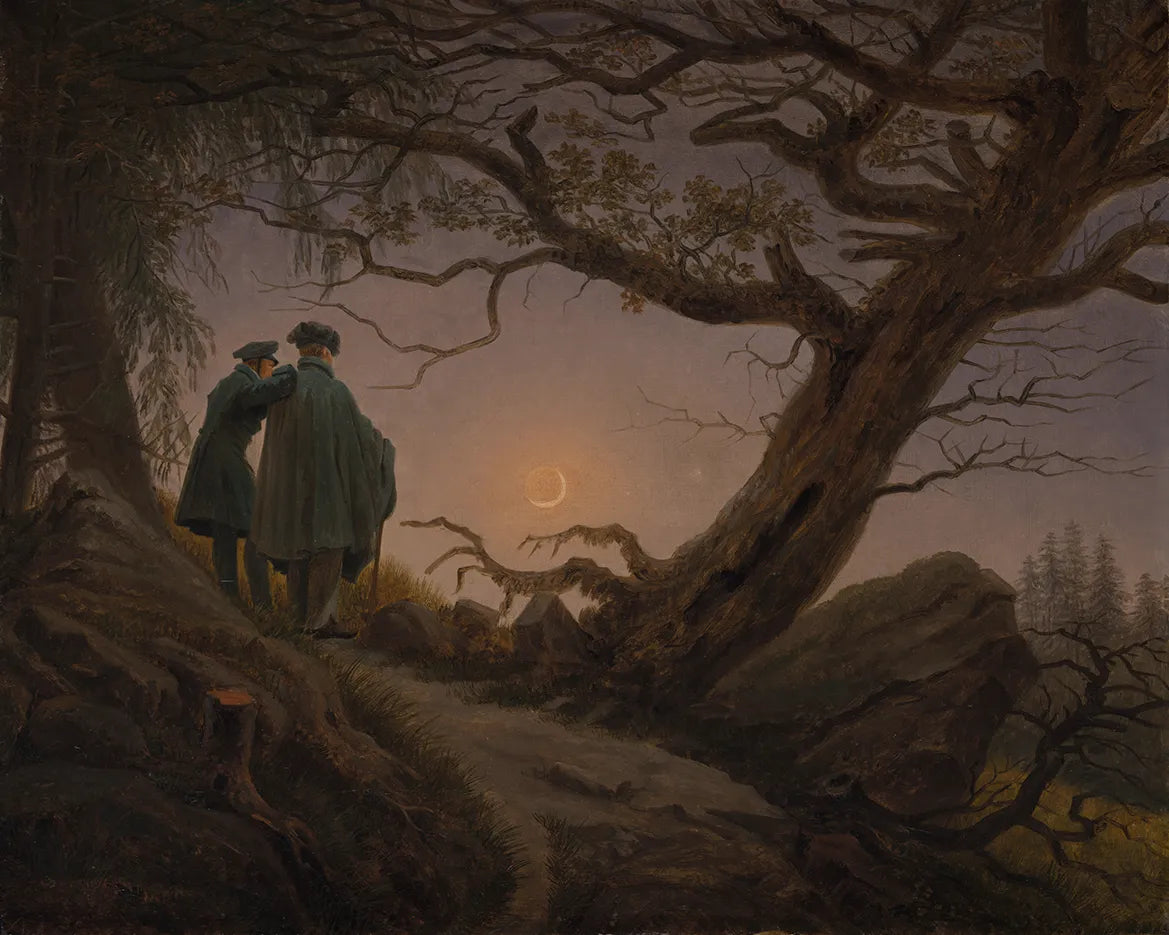 Two Men Contemplating the Moon