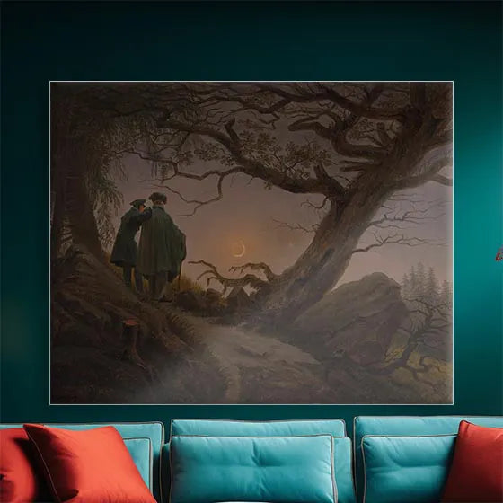 Two Men Contemplating the Moon