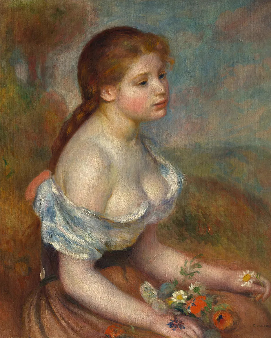 A Young Girl with Daisies