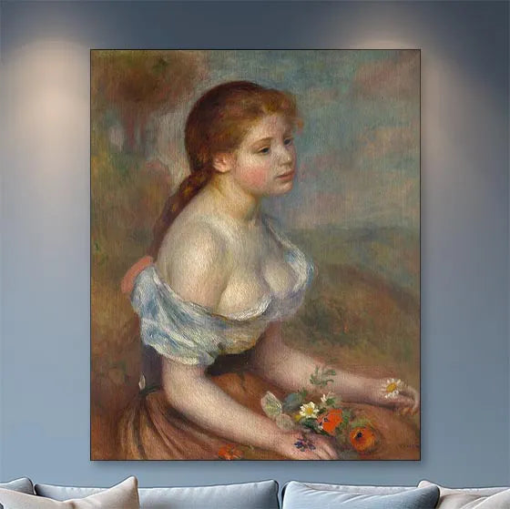 A Young Girl with Daisies