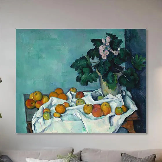 Still Life with Apples and a Pot of Primroses