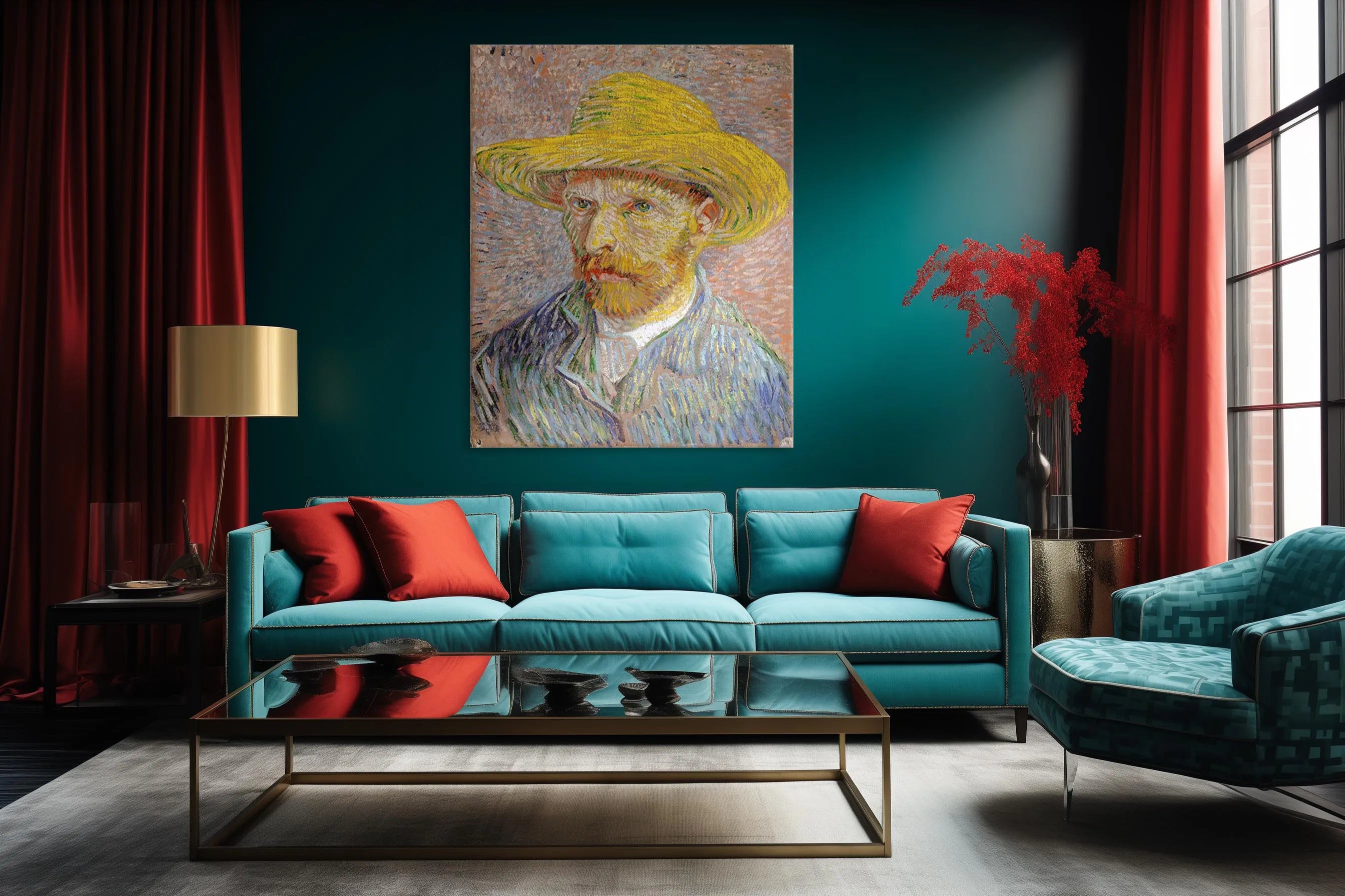 Self-Portrait with a Straw Hat