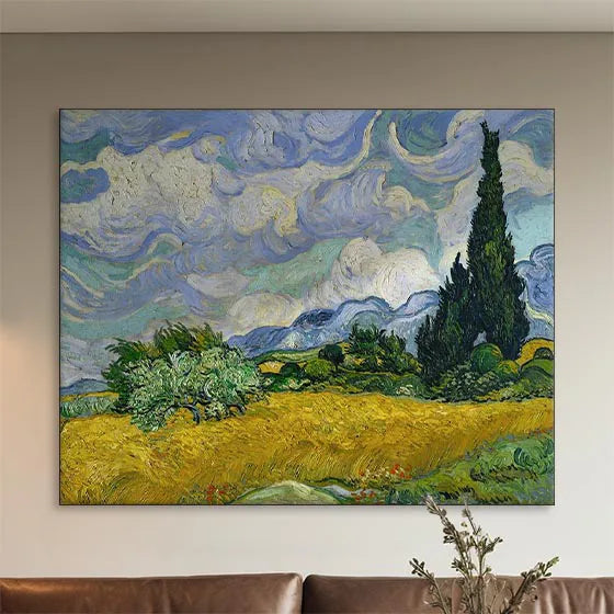 Wheat Field with Cypresses