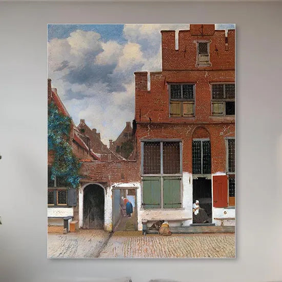 Reproduction La Petite Rue De Vermeer - Tableau Mural - Neuf