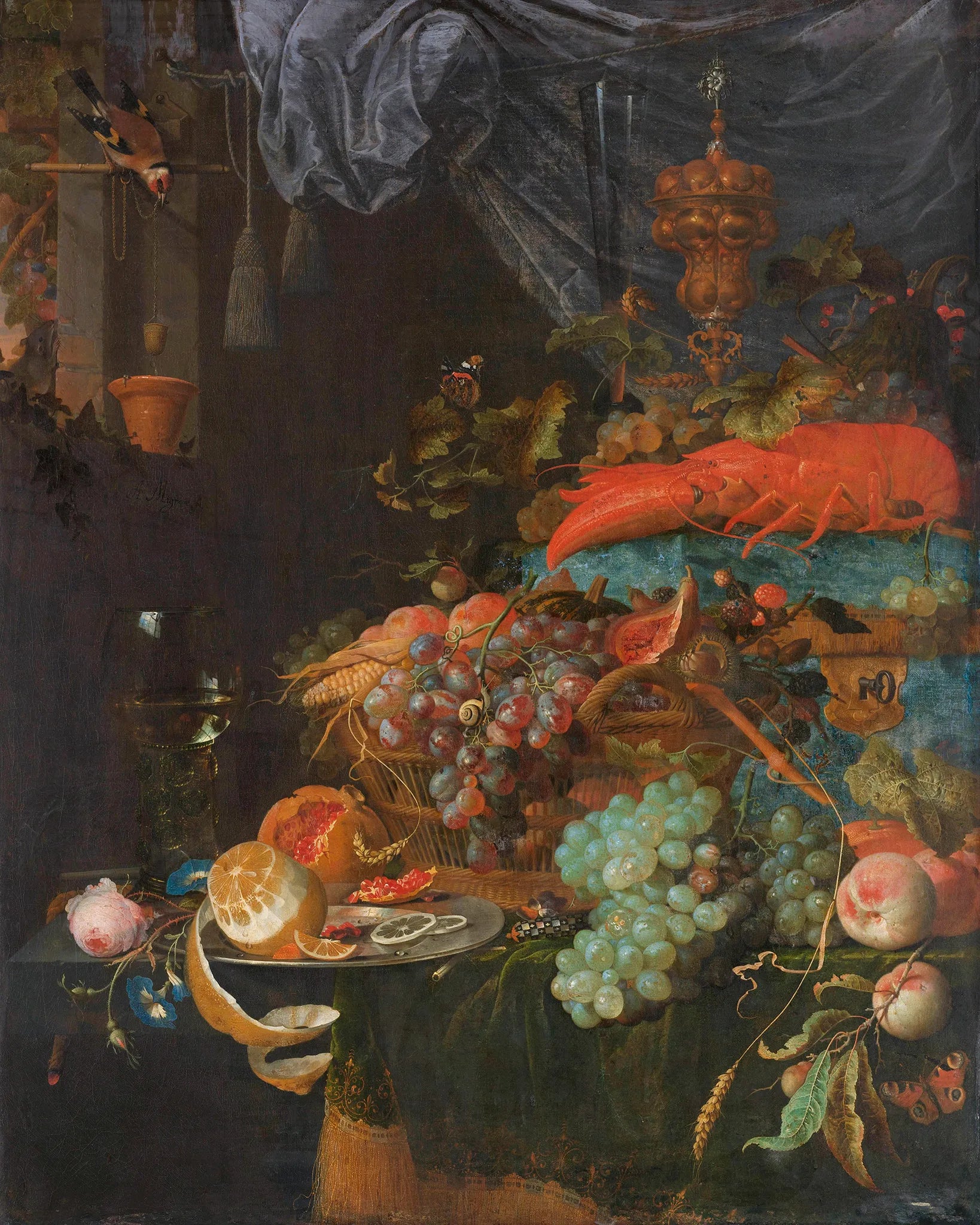 Still Life with Fruit and a Goldfinch