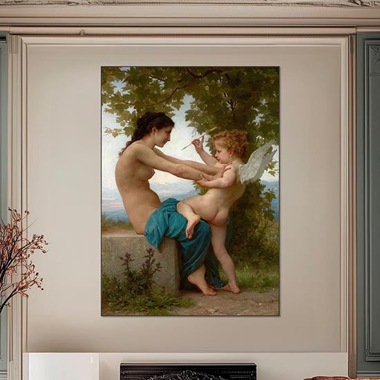 The Girl Defending Herself Against Eros