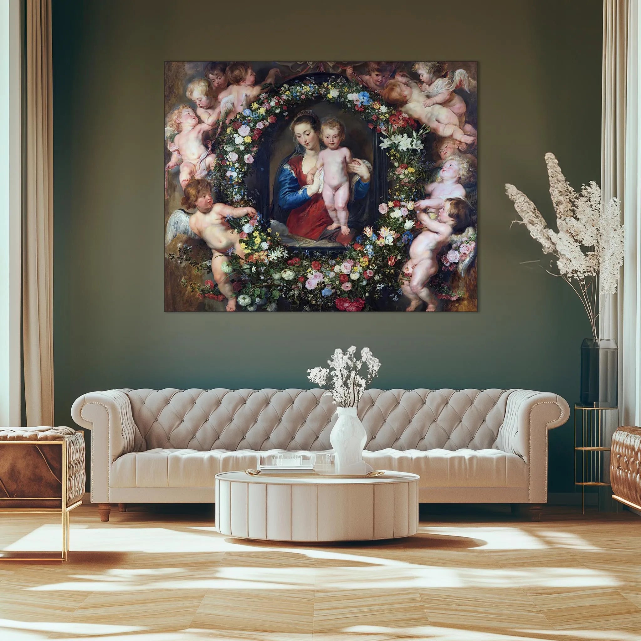 Madonna in Floral Wreath