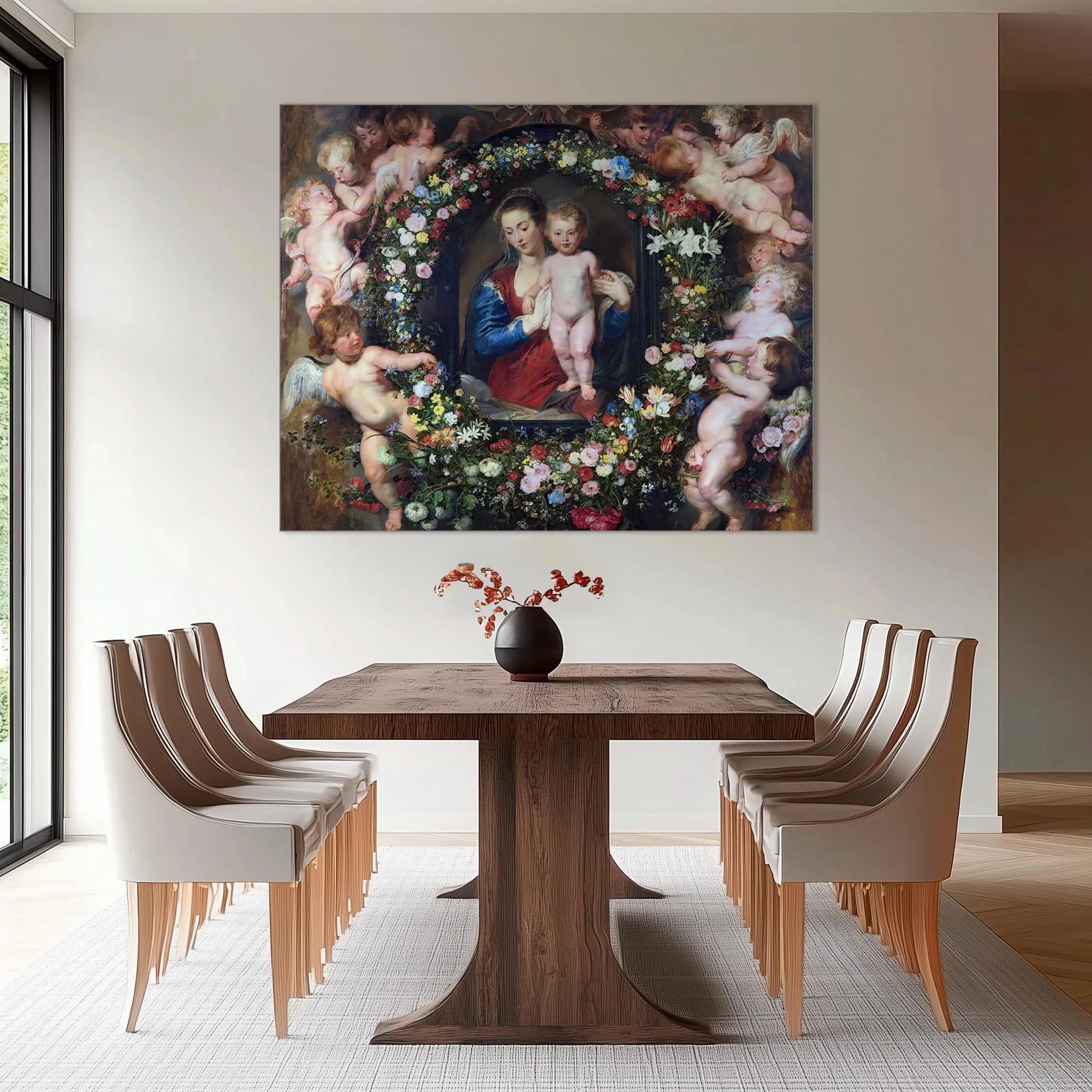 Madonna in Floral Wreath