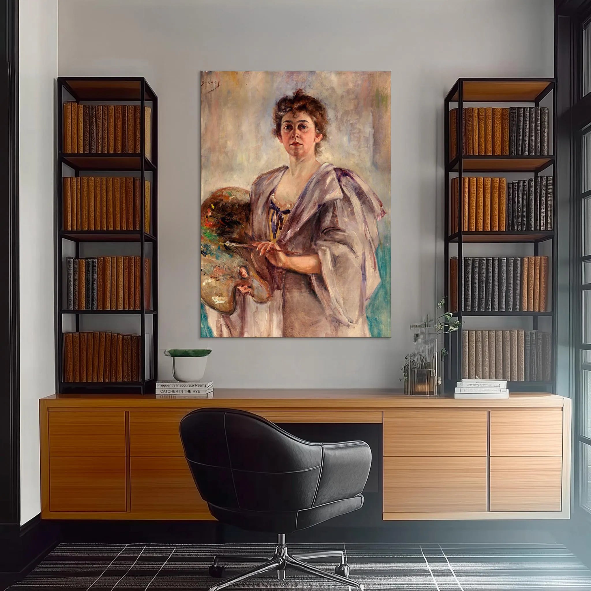 Self-Portrait in Painting Robe