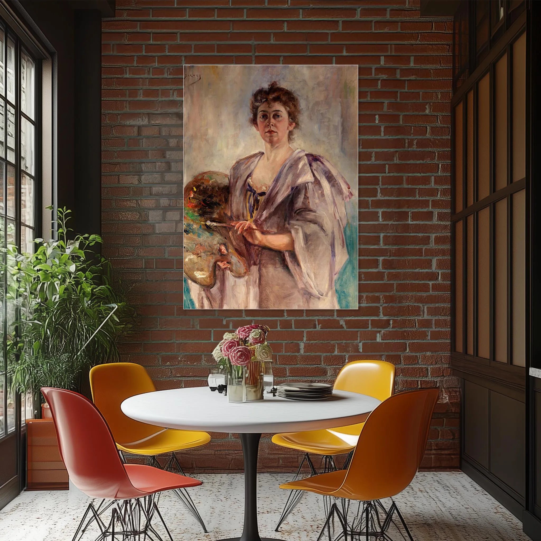 Self-Portrait in Painting Robe