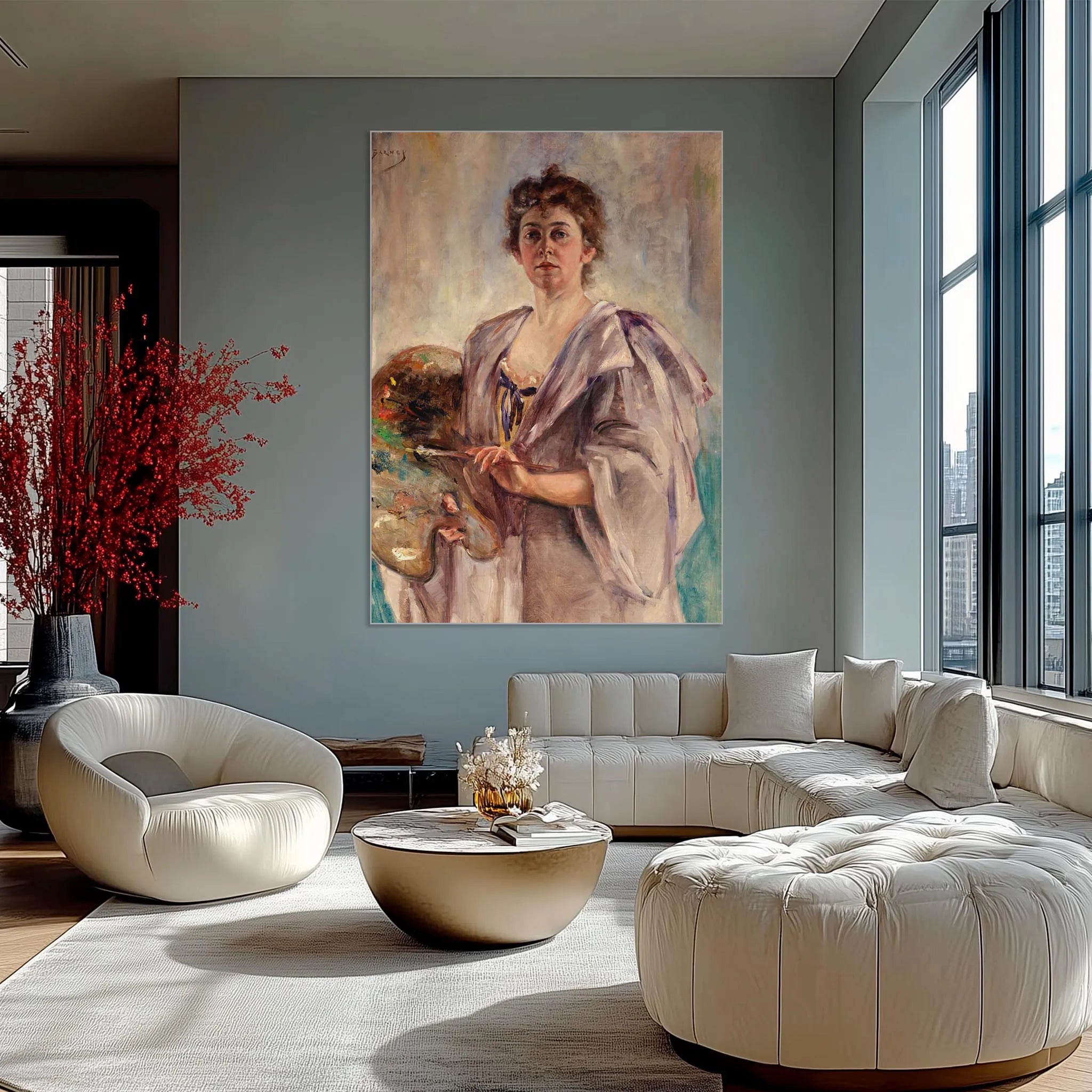 Self-Portrait in Painting Robe