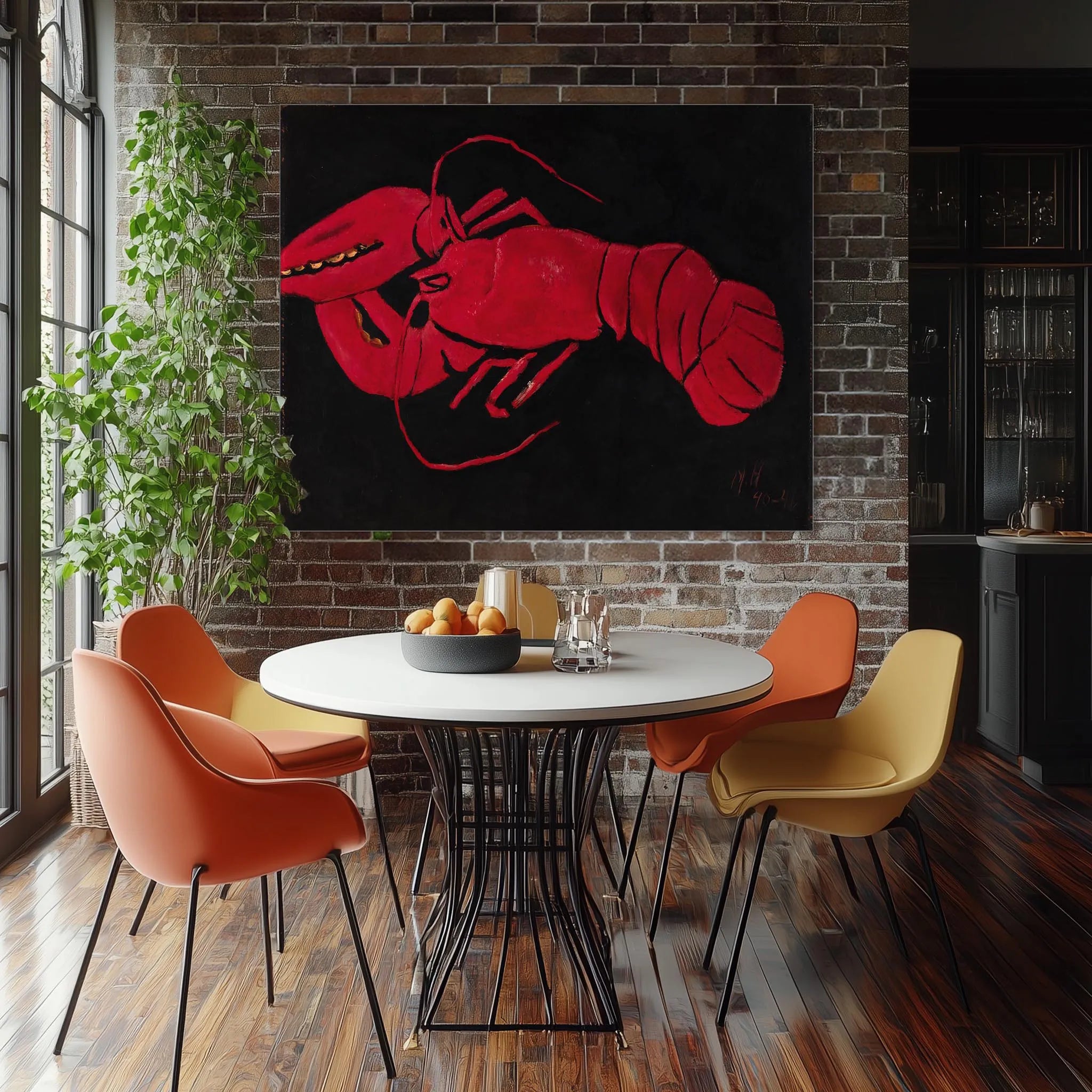 Lobster on Black Background