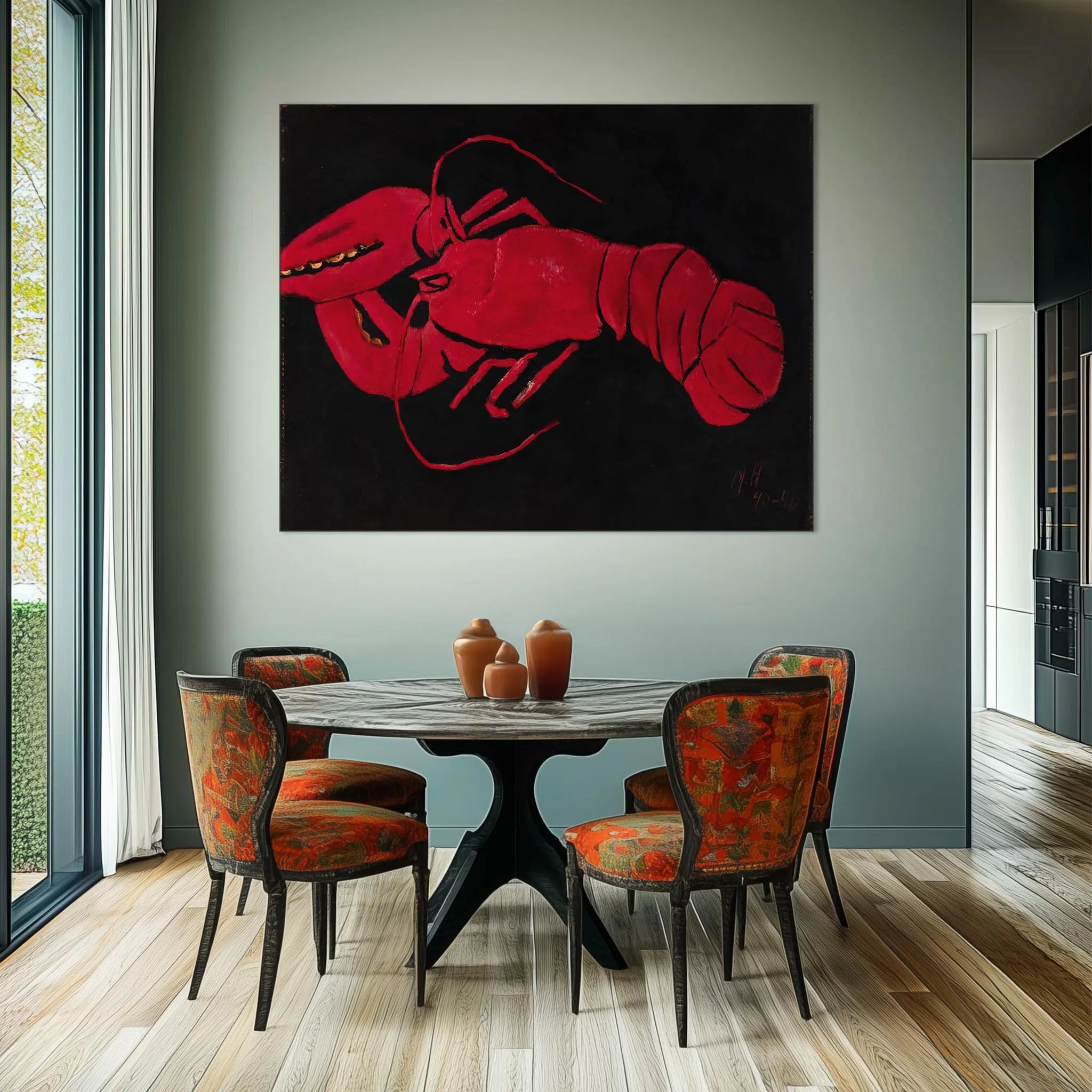 Lobster on Black Background