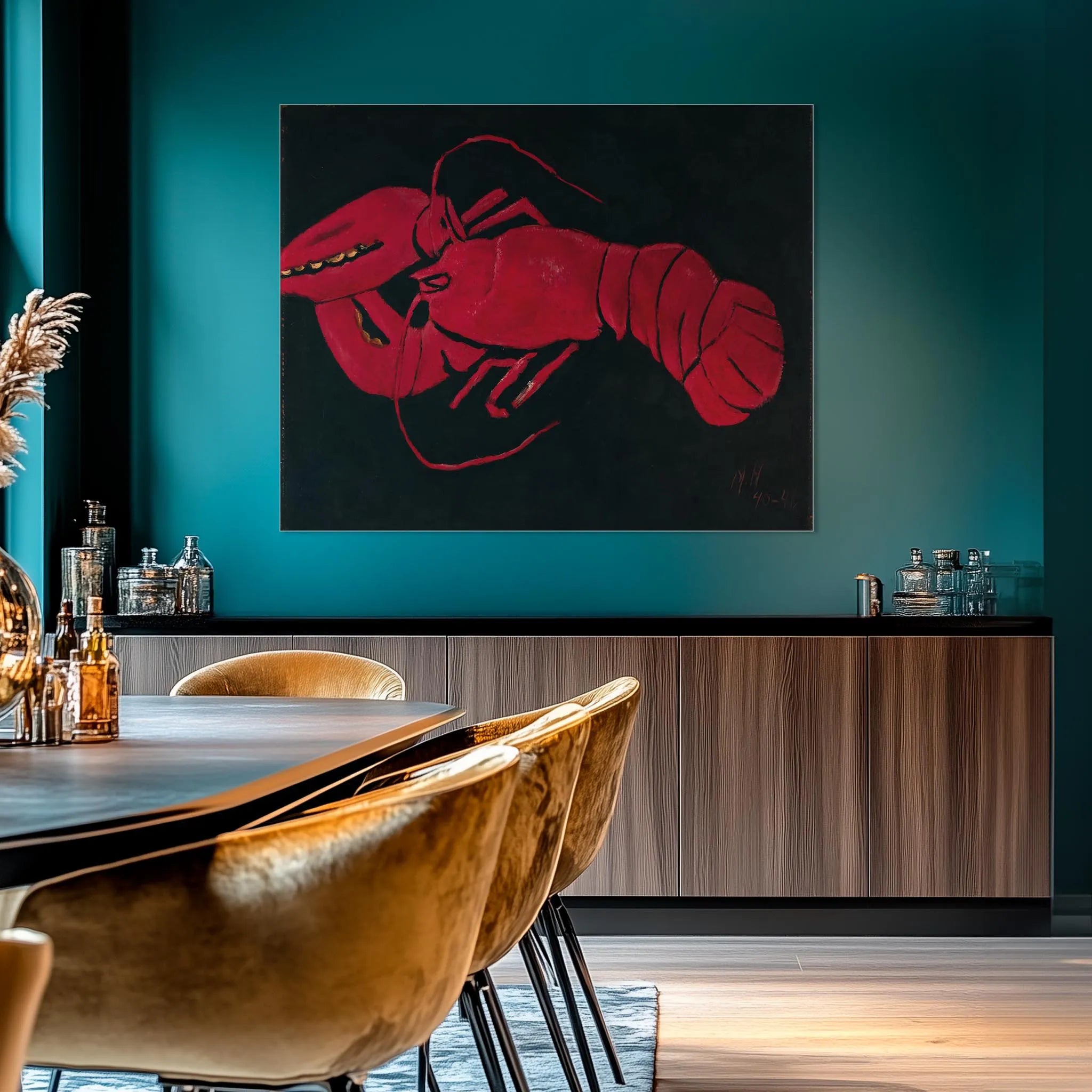 Lobster on Black Background