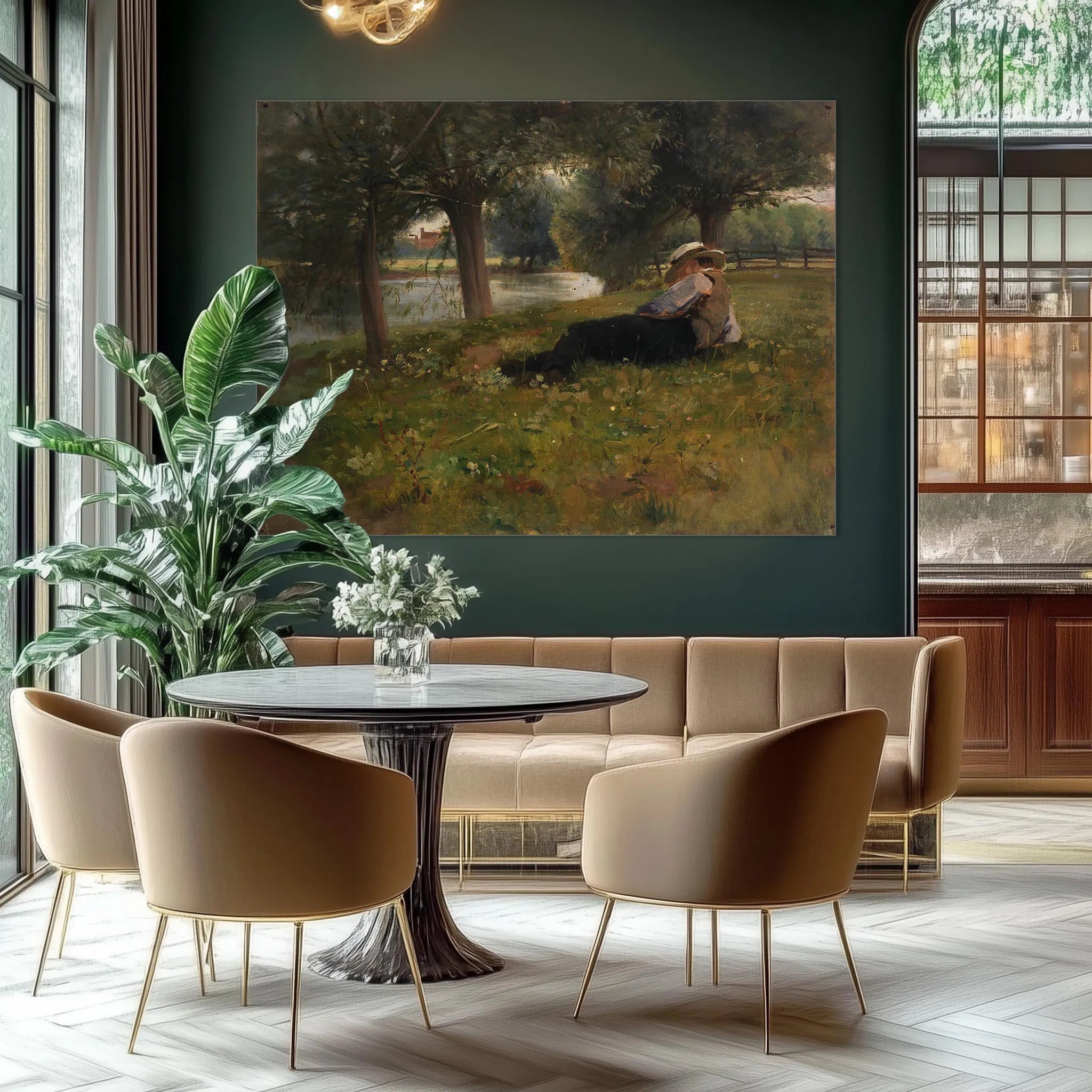 Man Reclining beside a Stream