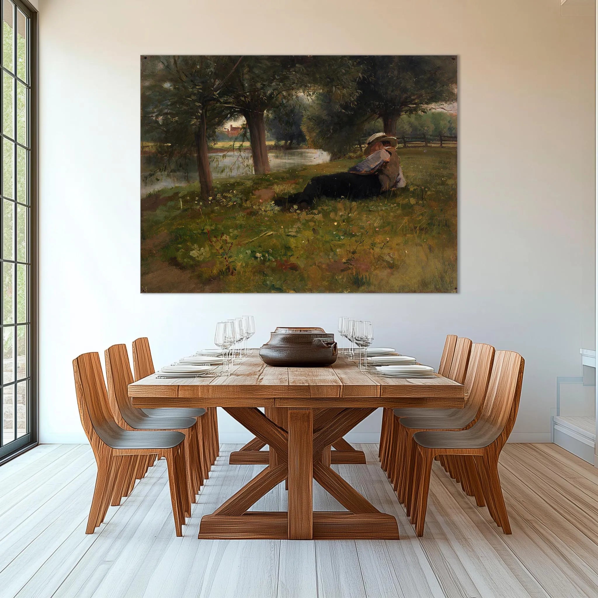 Man Reclining beside a Stream