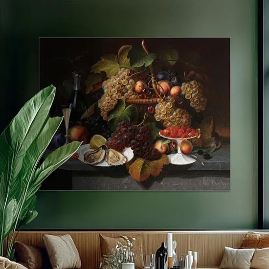Still Life with Fruit, Oysters, and Wine