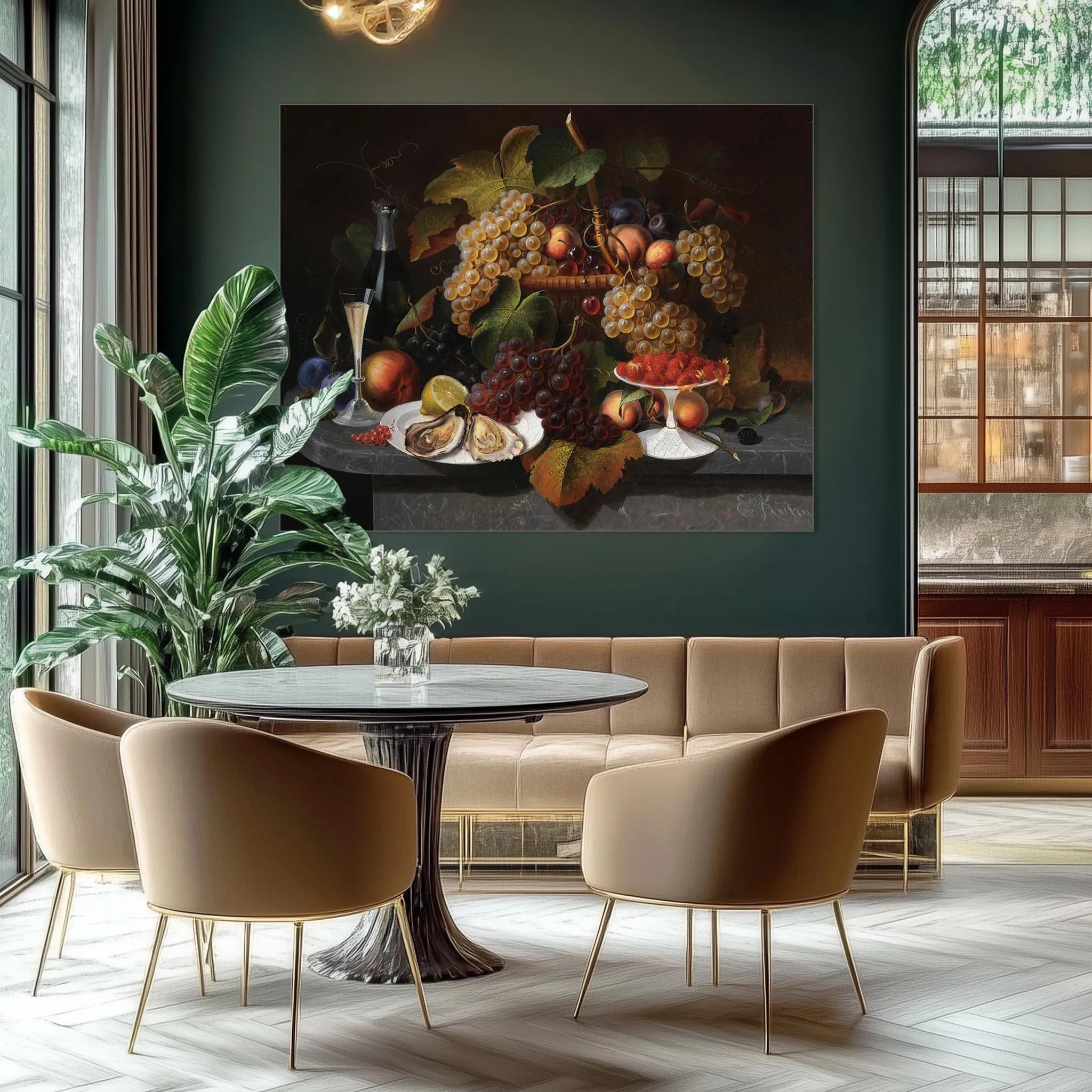 Still Life with Fruit, Oysters, and Wine