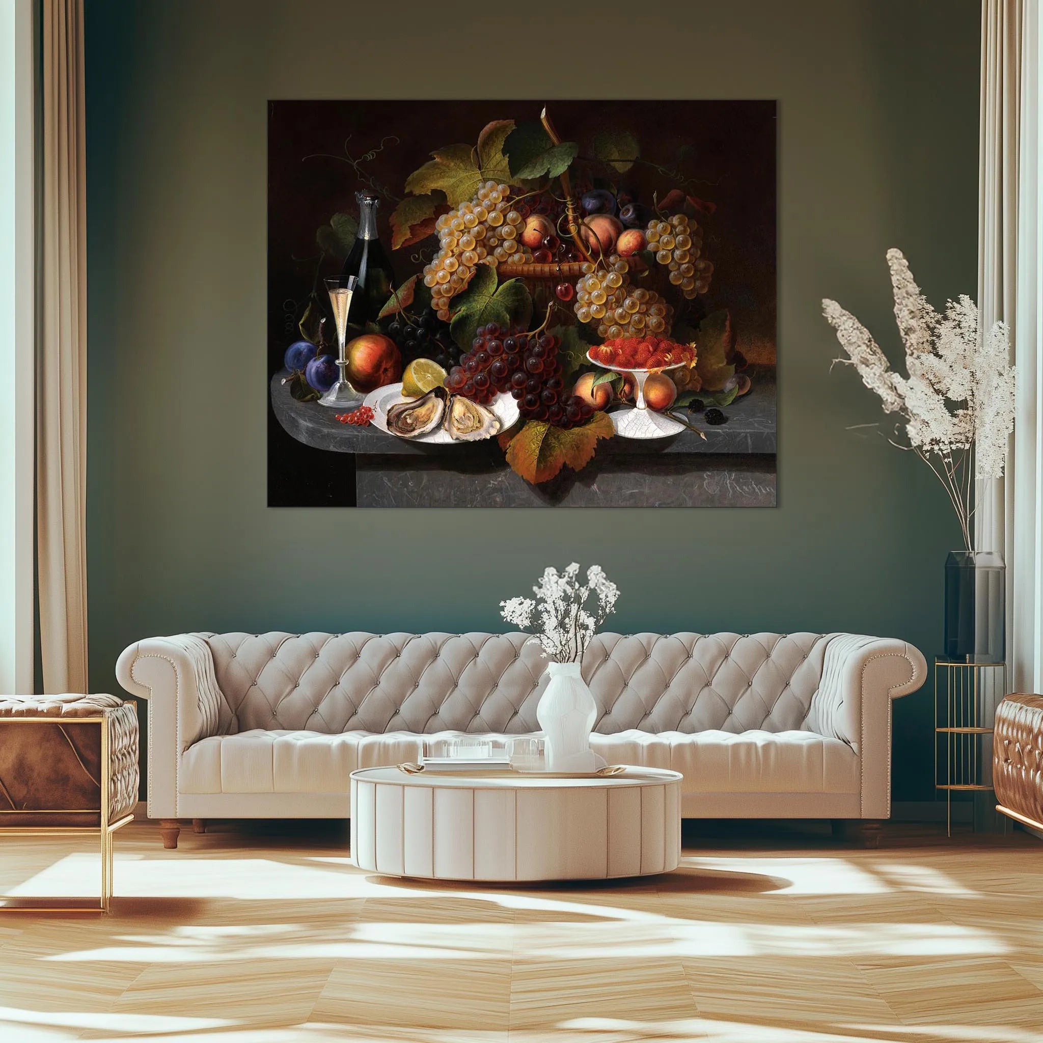 Still Life with Fruit, Oysters, and Wine