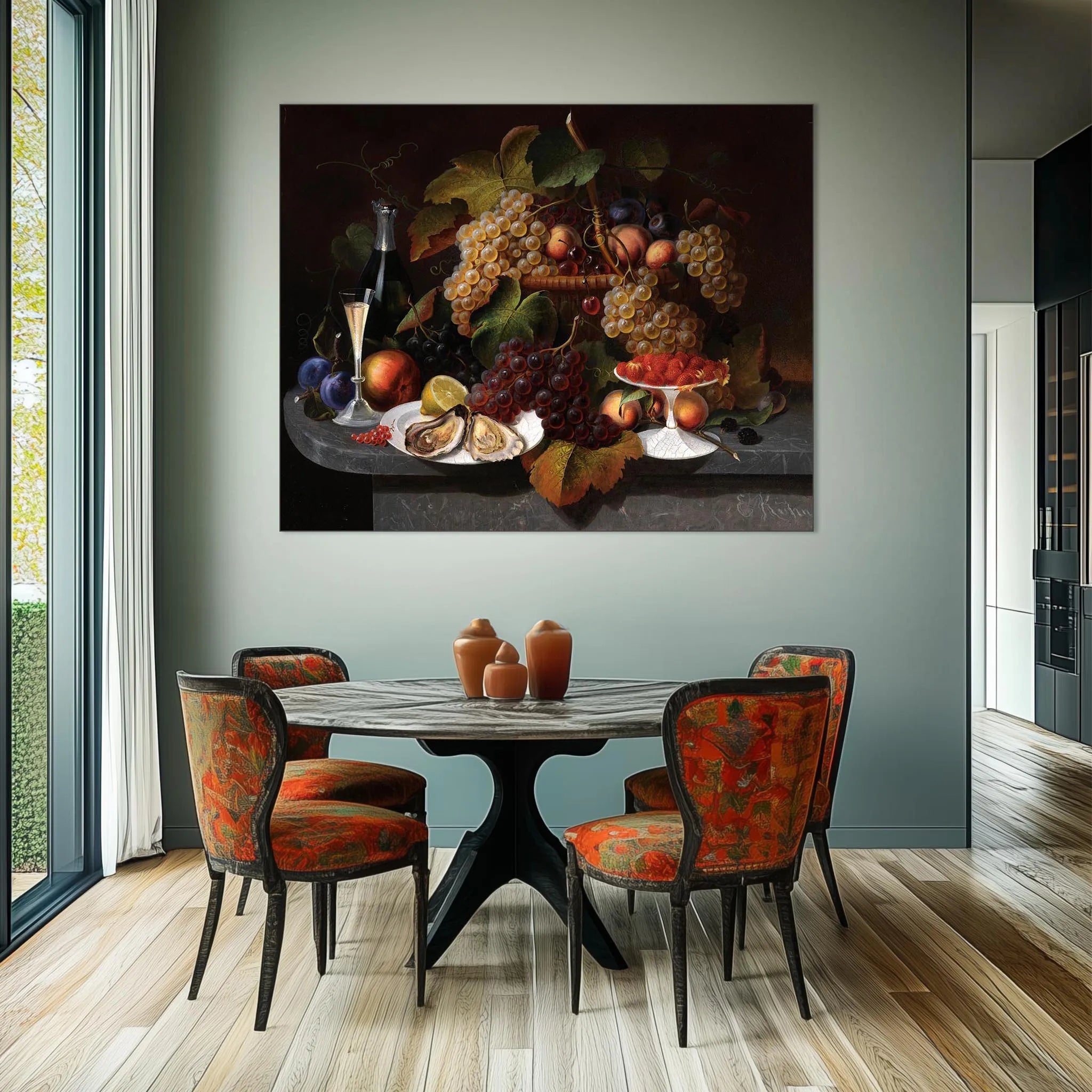 Still Life with Fruit, Oysters, and Wine