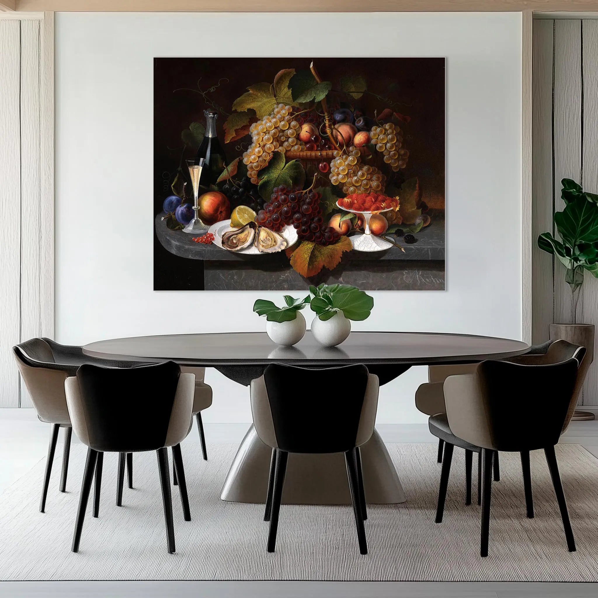 Still Life with Fruit, Oysters, and Wine