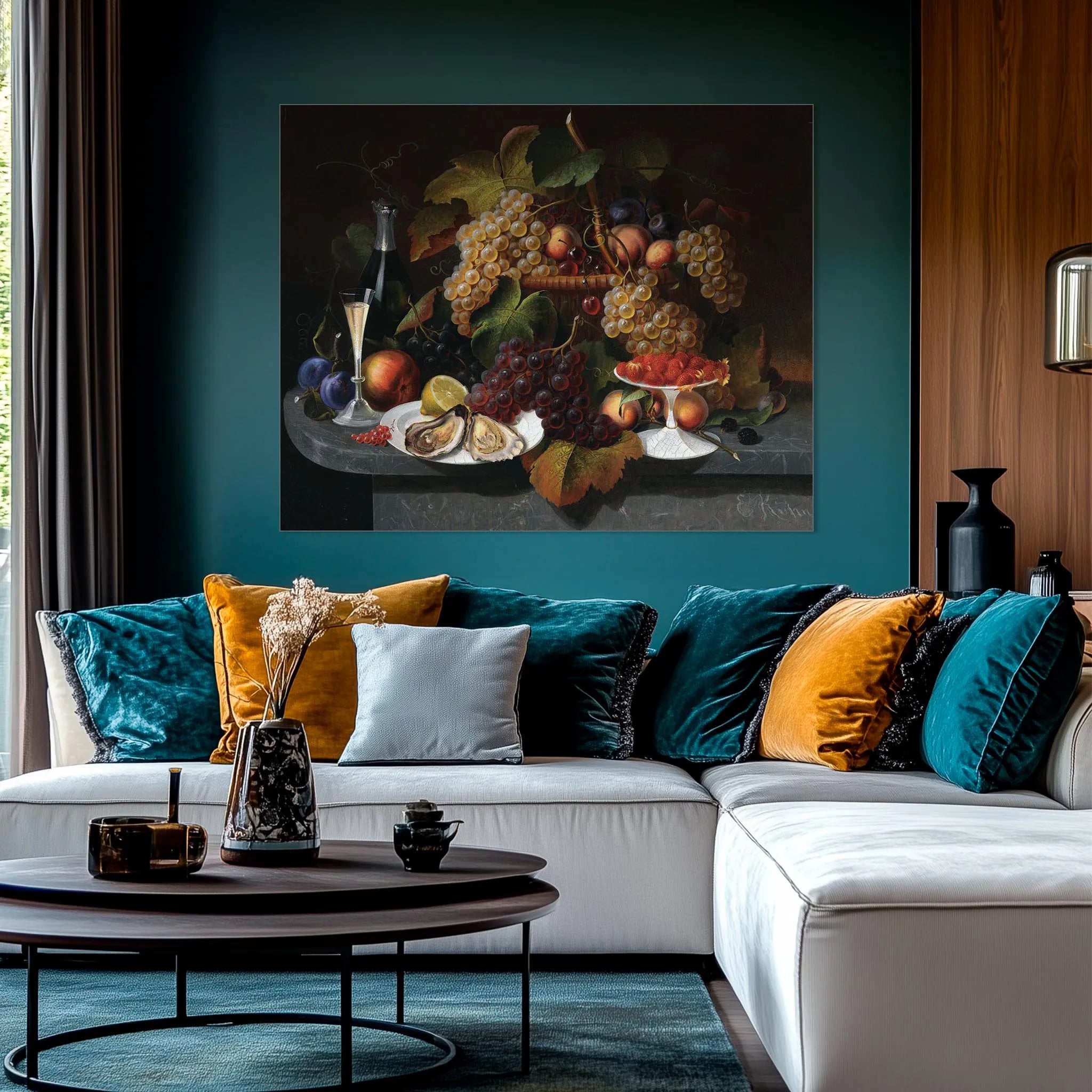 Still Life with Fruit, Oysters, and Wine
