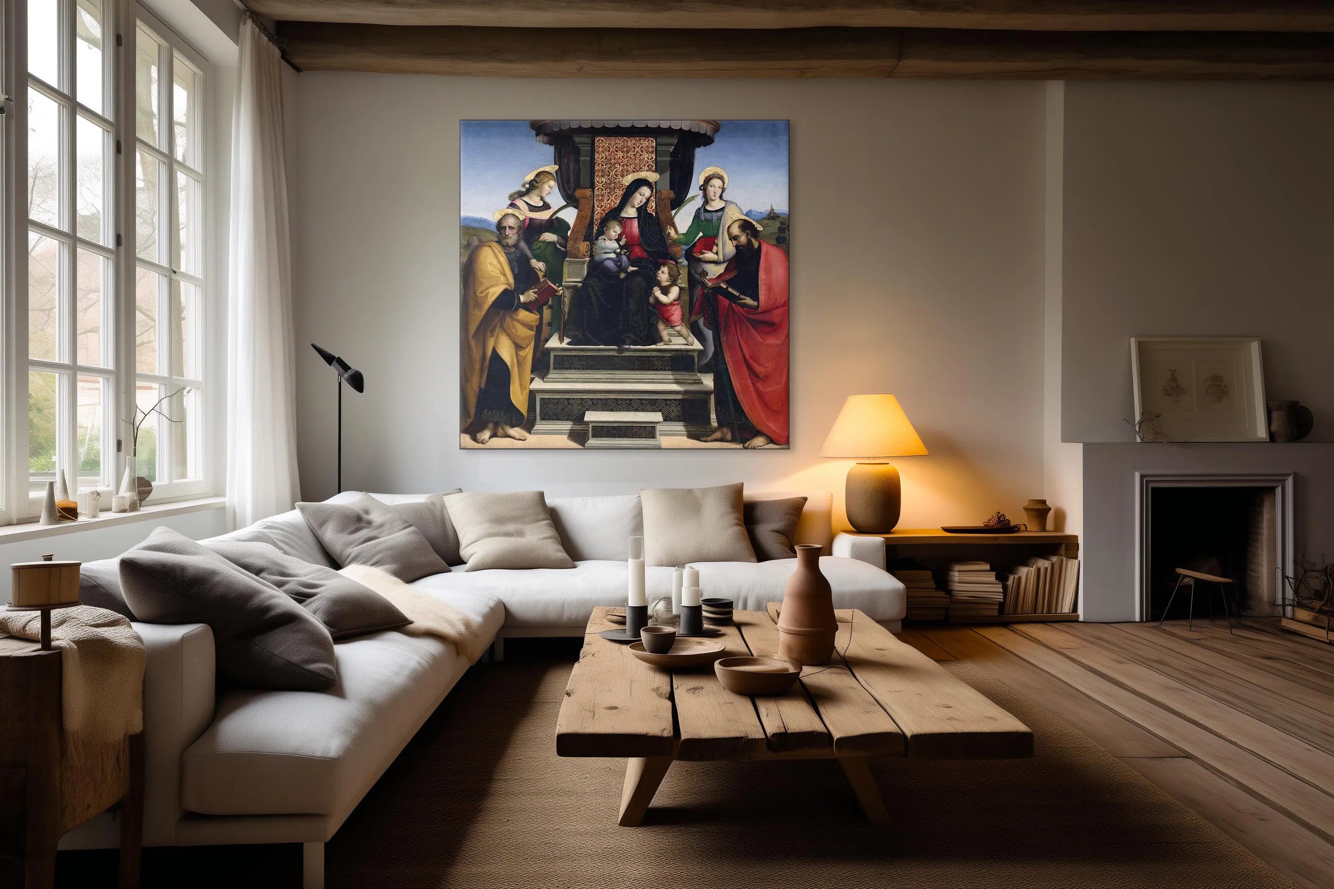 Thronende Madonna mit Kind und Heiligen