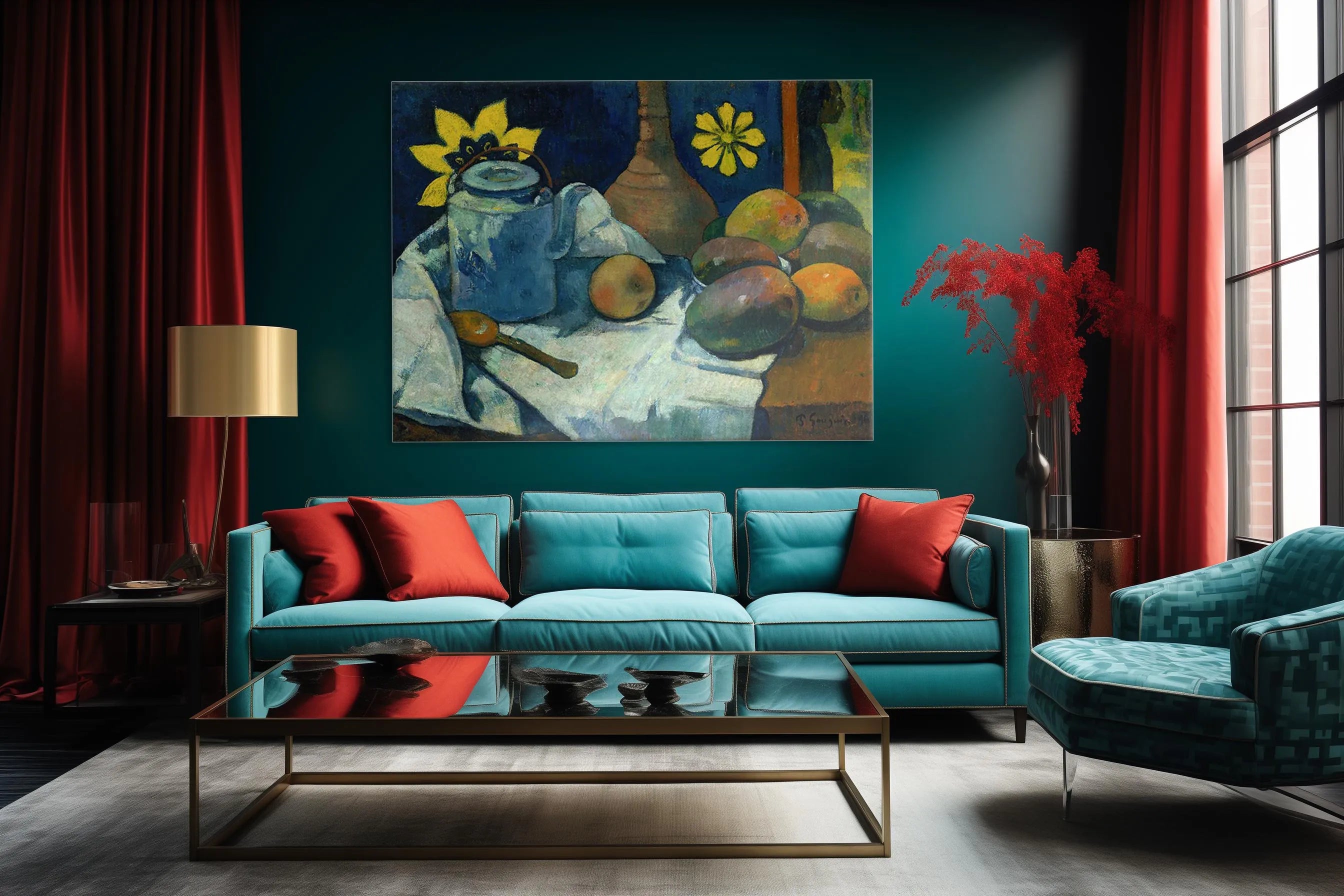 Still Life with Teapot and Fruit