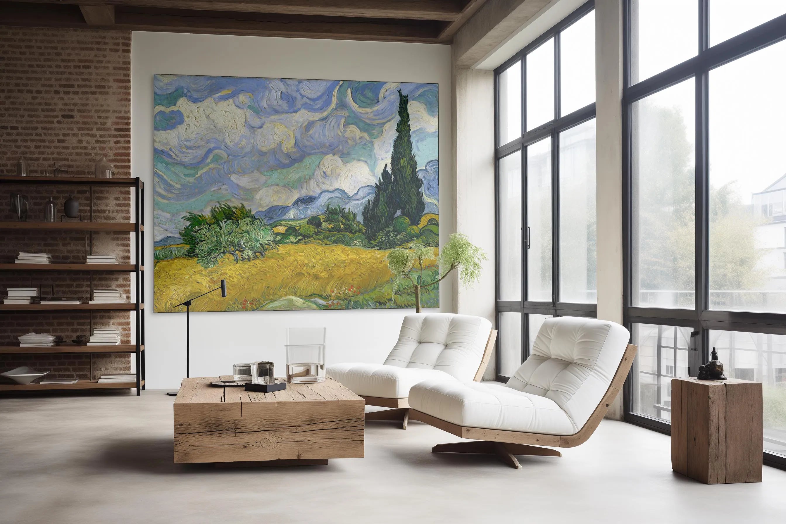 Wheat Field with Cypresses