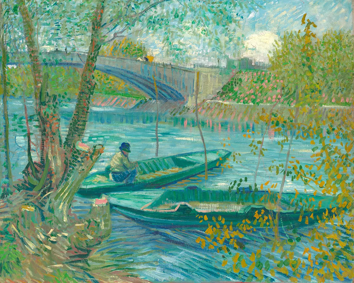 Angeln im Frühling, Pont de Clichy (Asnières)
