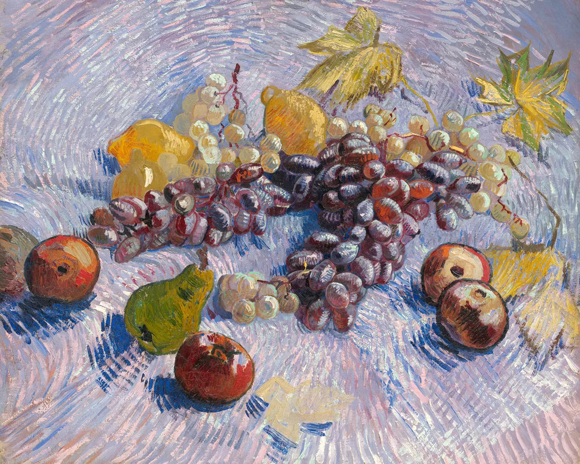 Grapes, Lemons, Pears, and Apples