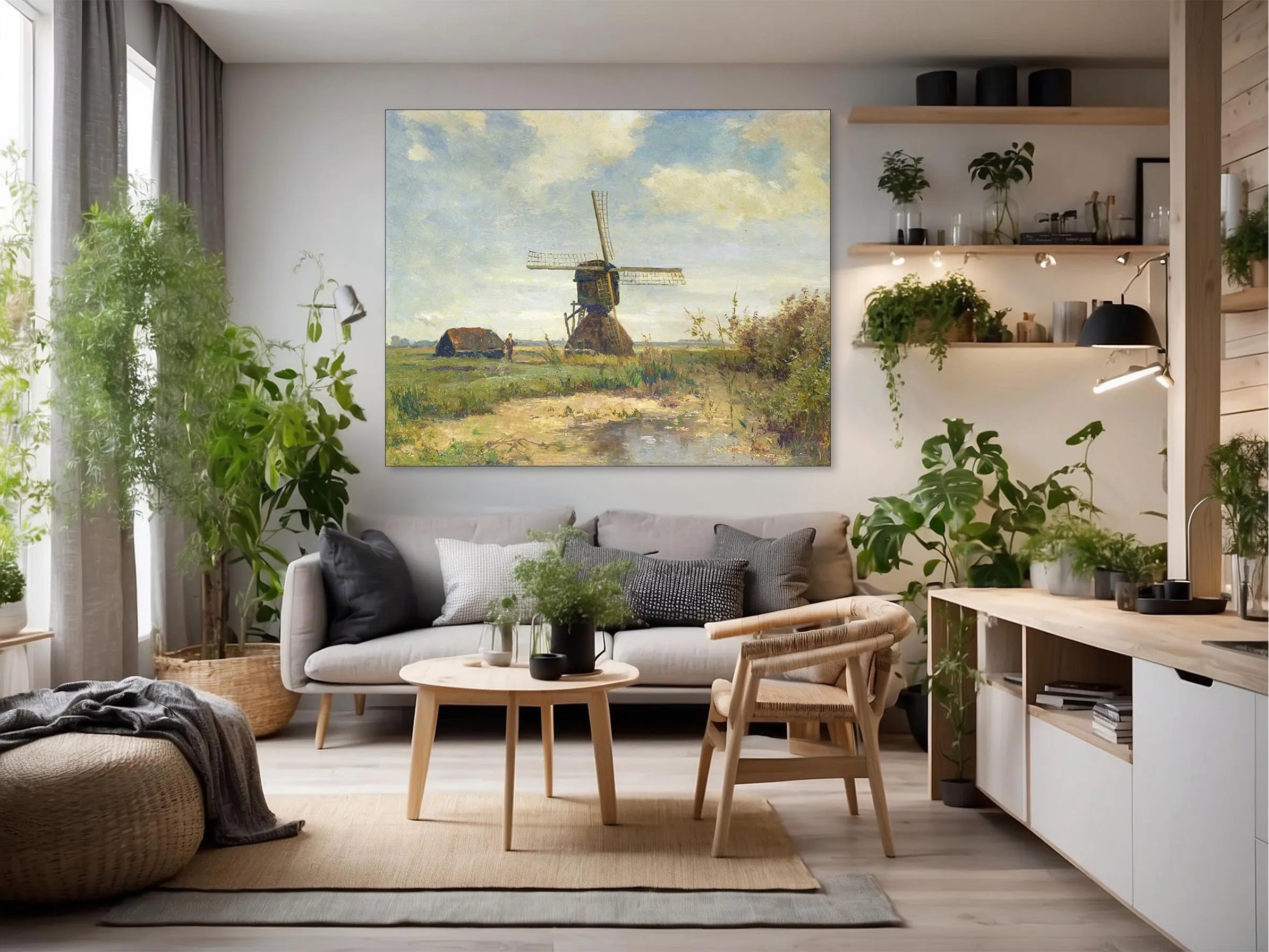 Sunny Day', eine Windmühle an einem Wasserweg