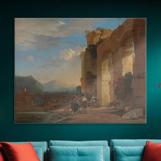 Muleteers beside an Italian Ruin