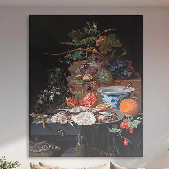 Still Life with Fruit, Oysters, and a Porcelain Bowl