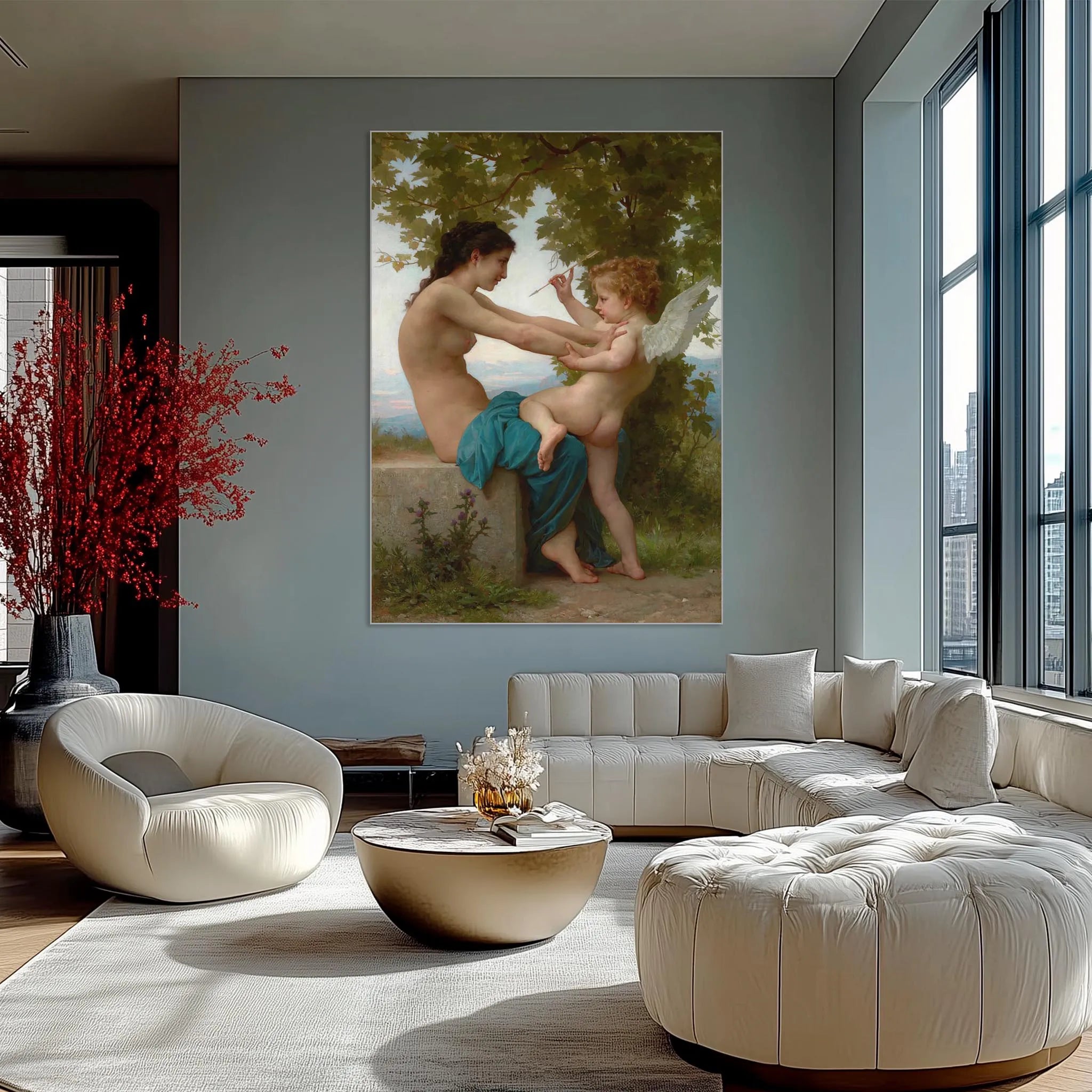 The Girl Defending Herself Against Eros
