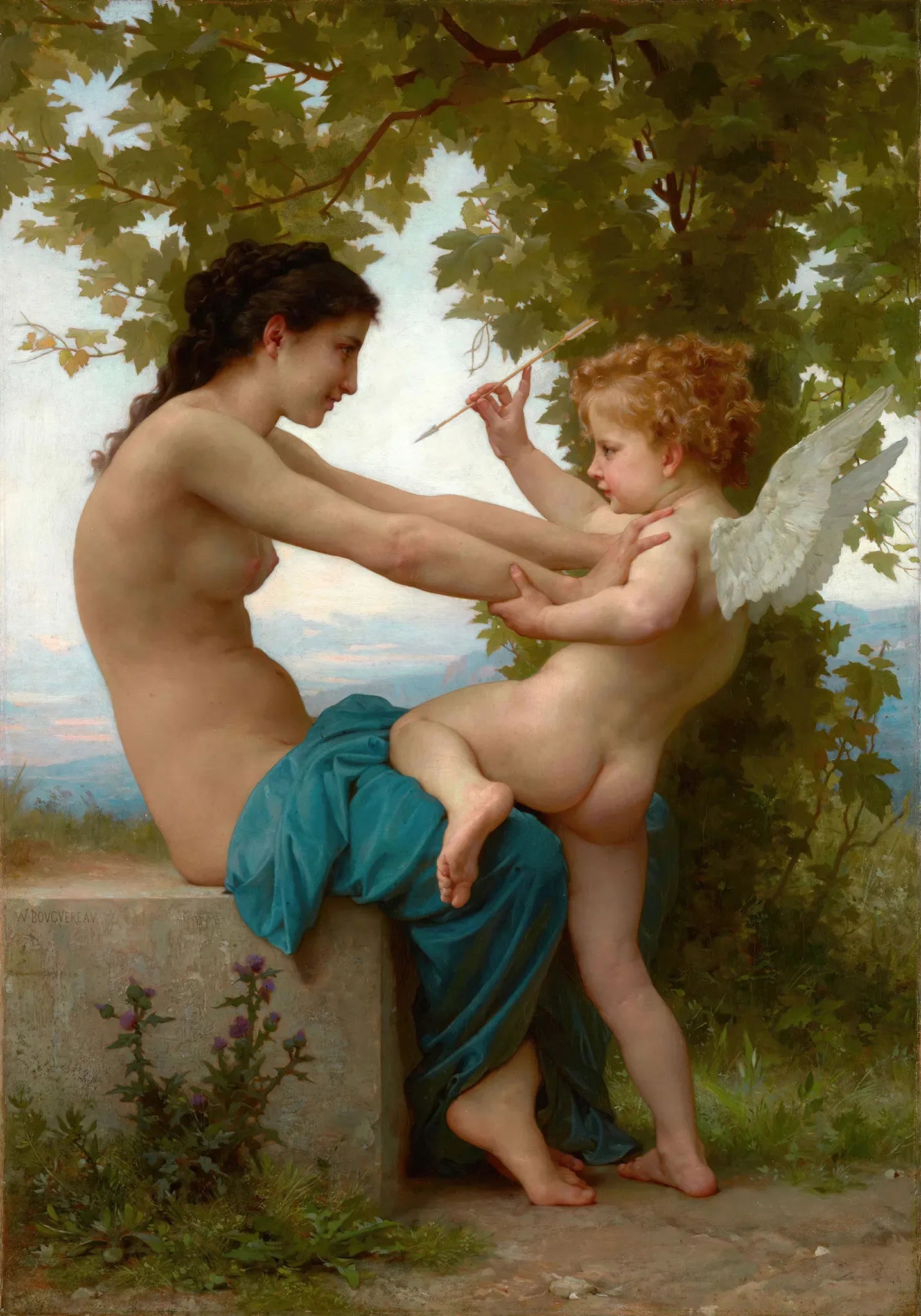 The Girl Defending Herself Against Eros