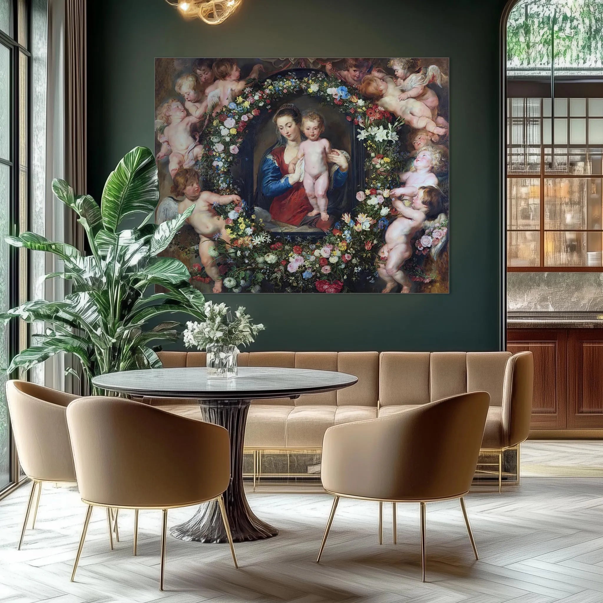 Madonna in Floral Wreath