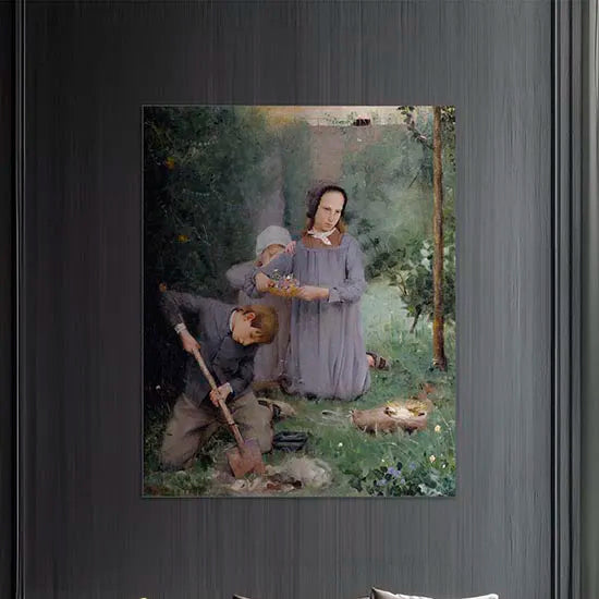 Children Burying a Bird