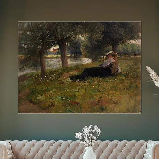 Man Reclining beside a Stream