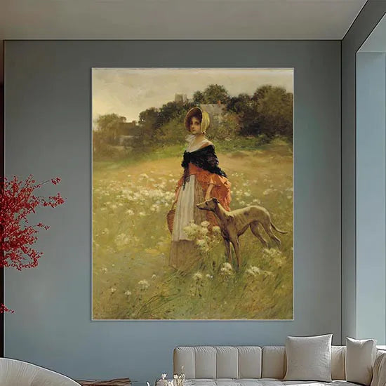Young Girl and Dog