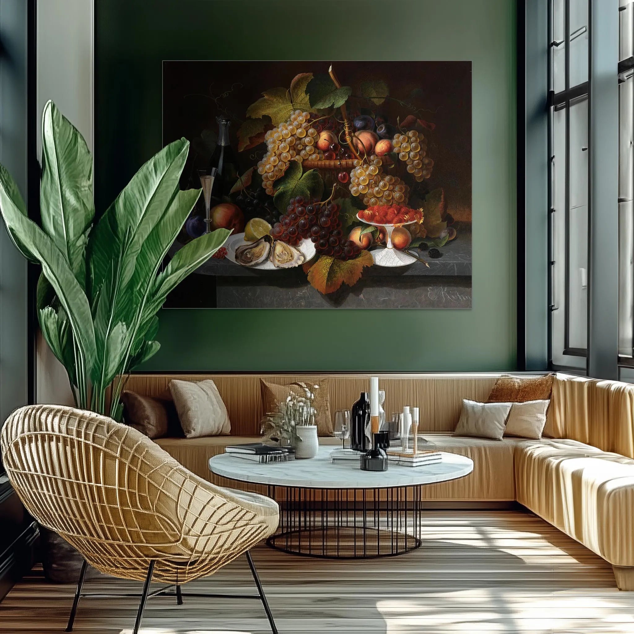 Still Life with Fruit, Oysters, and Wine